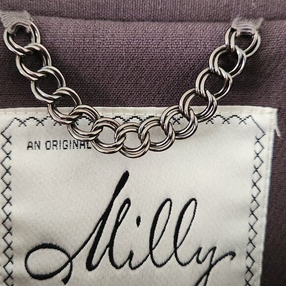 MILLY | Lamb Leather Blazer Gray Sz 6 - Picture 3 of 7